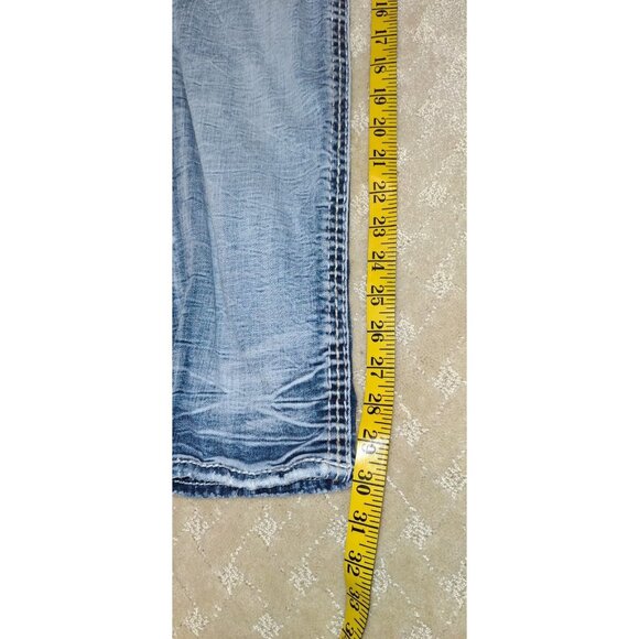 Rock Revival Jeans Women's Size 32x30 Aliana Easy Skinny Light Wash Distressed - Picture 3 of 5